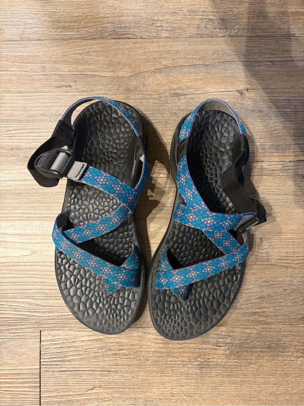 Chaco Blue Patterned Women's Outdoor Sandals